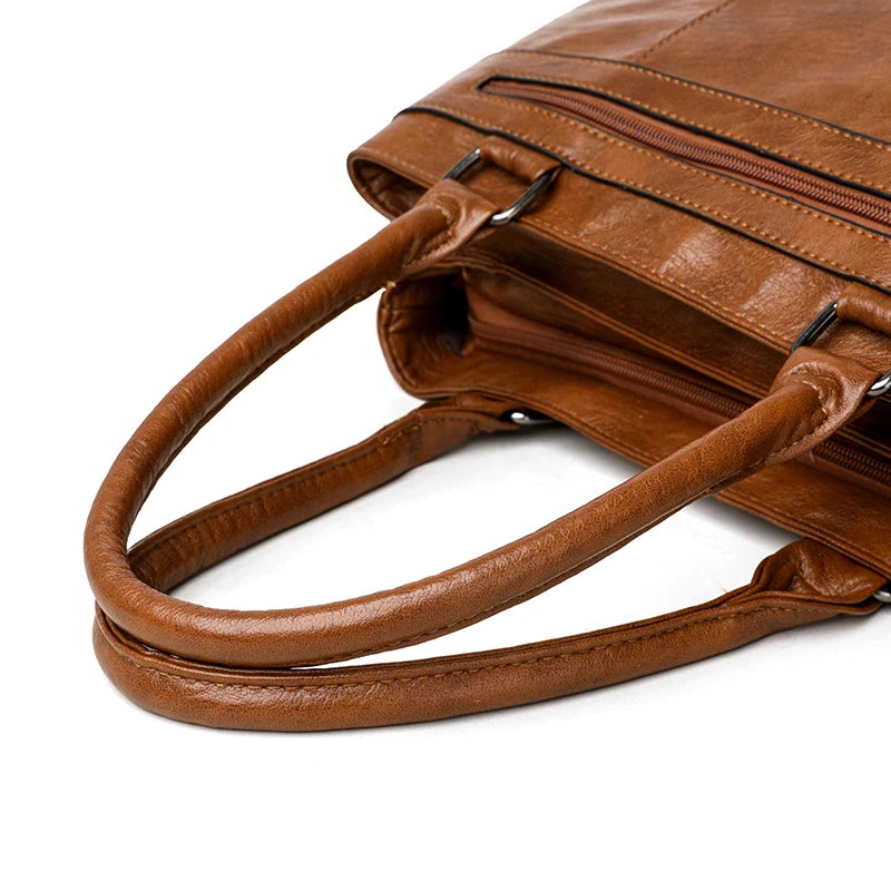The Luxe Tote — Soft Leather Top-Handle Crossbody Bag