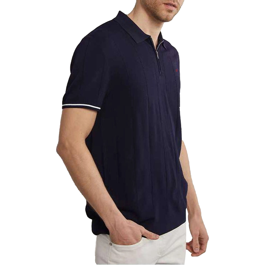 The Riviera Polo — Ribbed Knit Contrast Polo Shirt