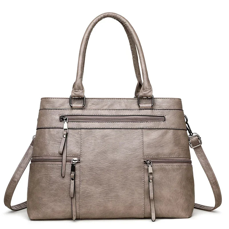 The Luxe Tote — Soft Leather Top-Handle Crossbody Bag