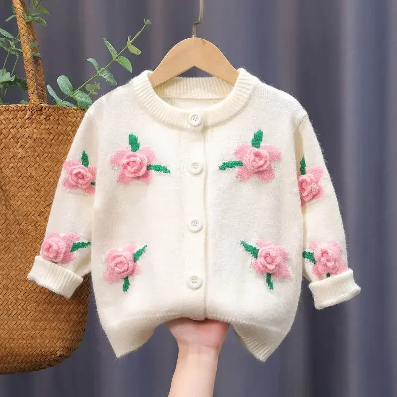 The Bloom Knit — Floral Cardigan for Girls