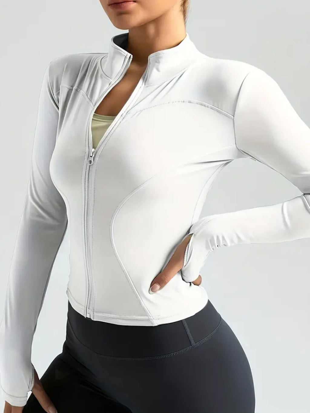The Active Layer — Standing Collar Long Sleeve Yoga & Training Coat